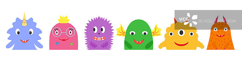 半彩色趣味怪物角色合集图片素材
