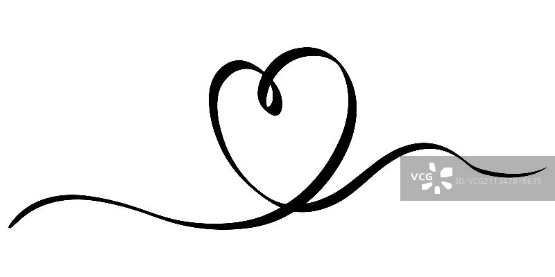 手绘爱心细线分割图形图片素材