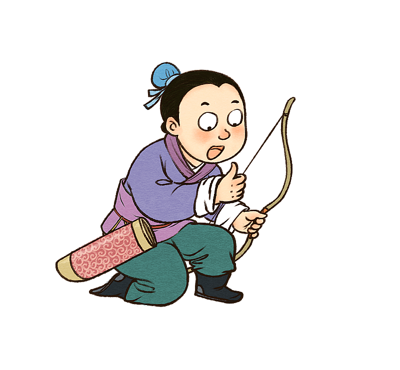 熟能生巧成语故事之射箭手竖起大拇指图片素材