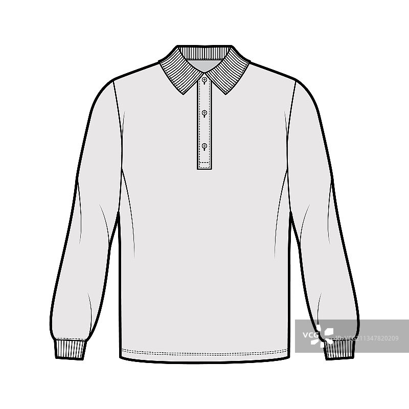 宽松版Polo衫款式设计图片素材