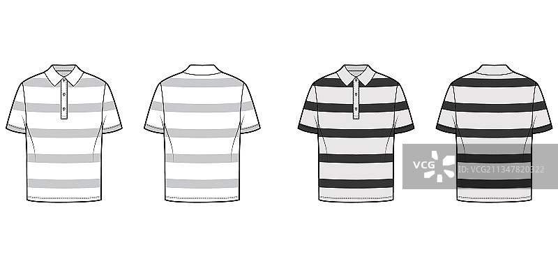 时尚的橄榄球条纹衬衫技术款式图片素材