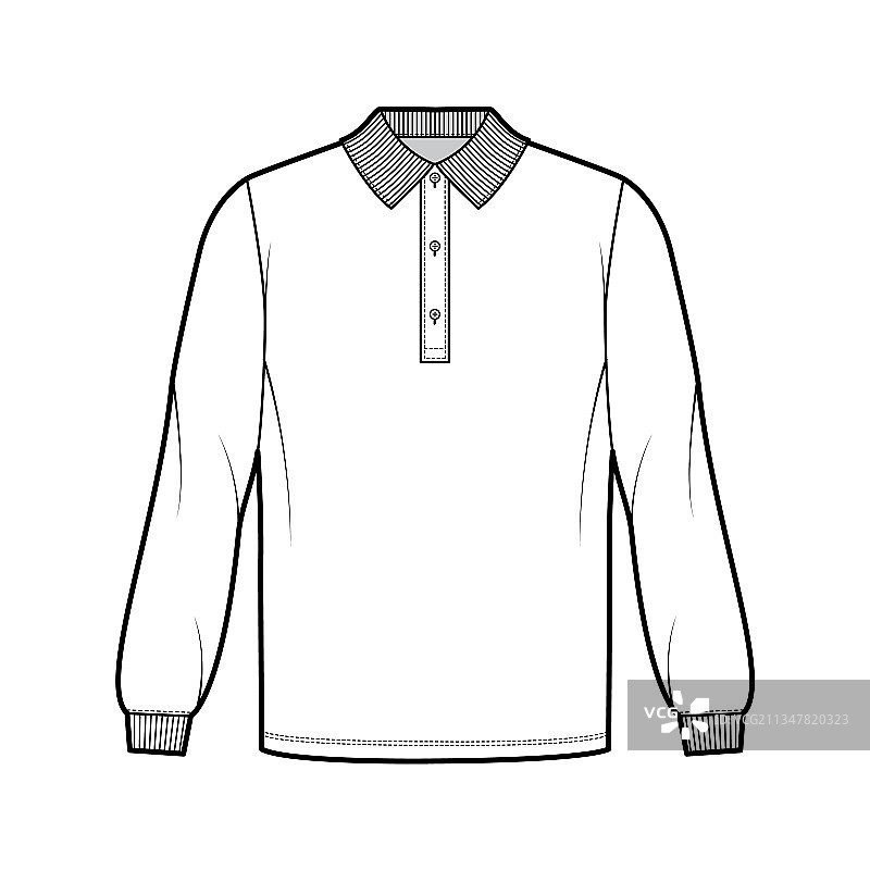 宽松版Polo衫款式设计图片素材