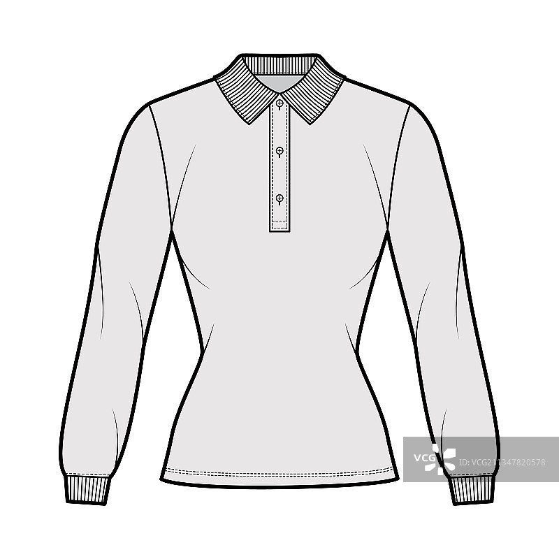 紧身Polo衫款式图图片素材