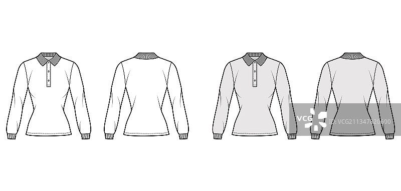 紧身Polo衫款式图图片素材