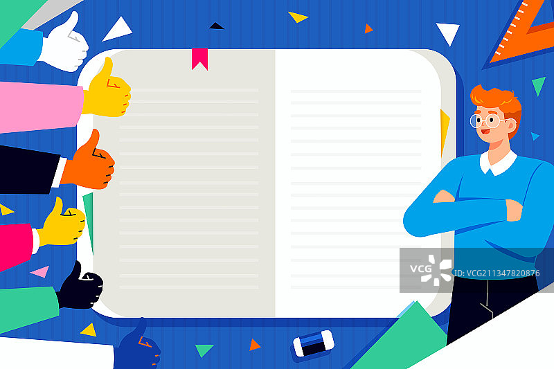 在线教育学习新学期开学季网课教学点评好评鼓励点赞外教矢量插画图片素材