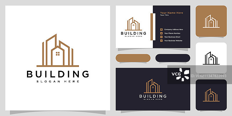 房地产建筑Logo线条样式图片素材