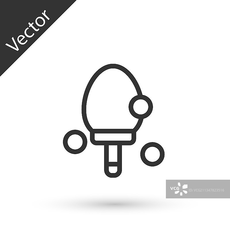 灰色线条乒乓球拍图标图片素材