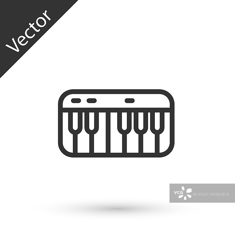 白色背景上的灰色音乐合成器图标图片素材