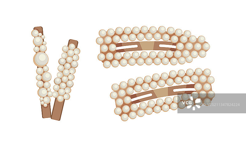 时尚珍珠发夹套装图片素材