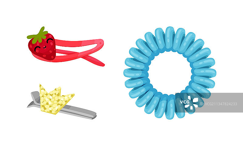 可爱的时尚少女发饰套装图片素材