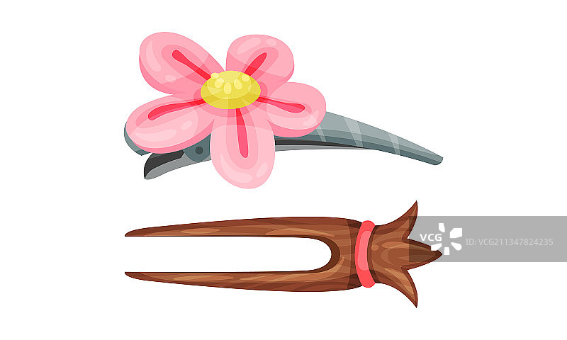 女孩时尚发饰卡通套装图片素材