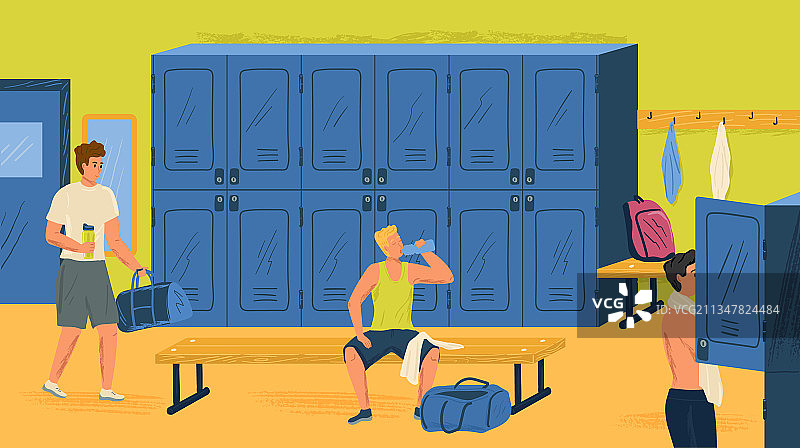 健身房更衣室概念图，男士图片素材