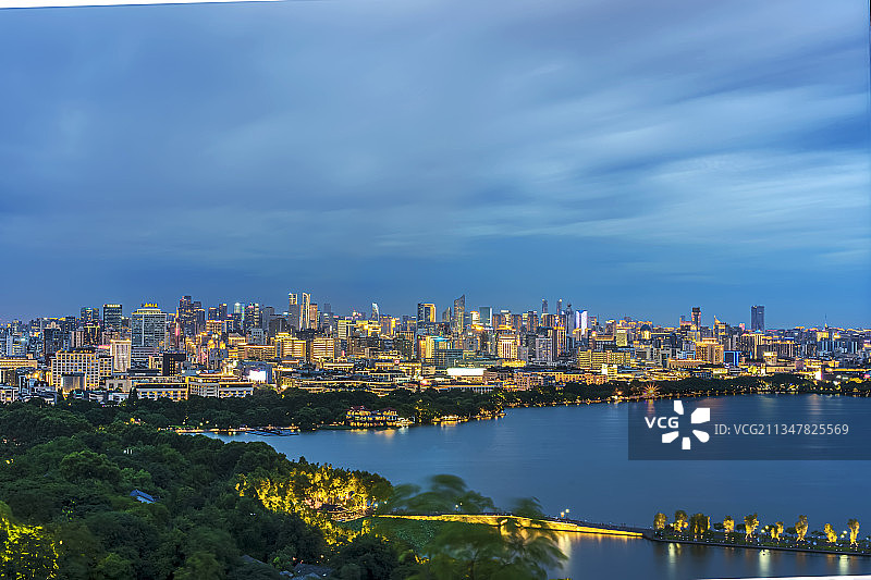 湖上城市——蓝调杭州图片素材