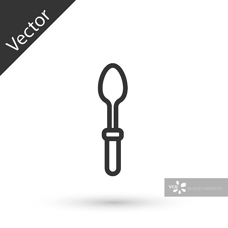 白色背景上的灰色线条茶匙图标图片素材