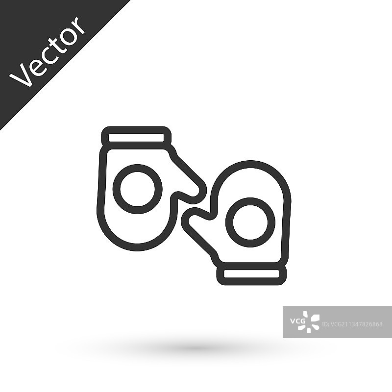 灰色线条圣诞手套图标图片素材