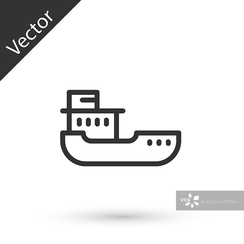 灰色线条货船图标图片素材