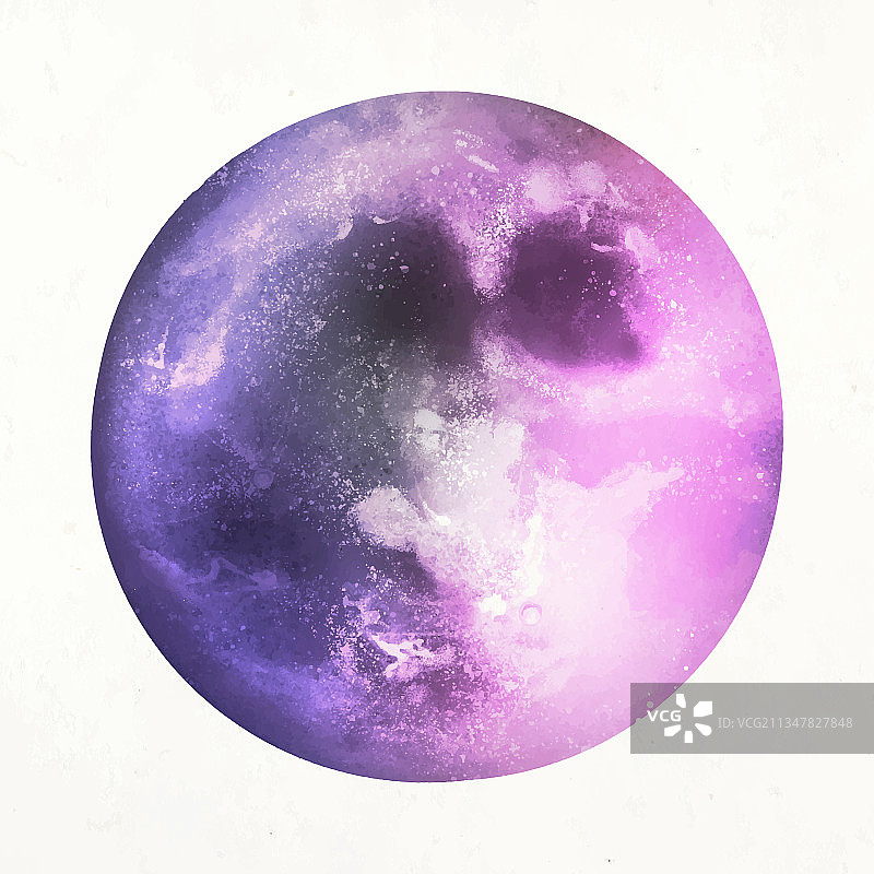 白色背景上的彩色月亮元素图片素材