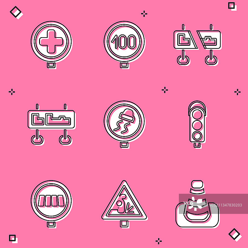 医院道路交通限速标志图片素材