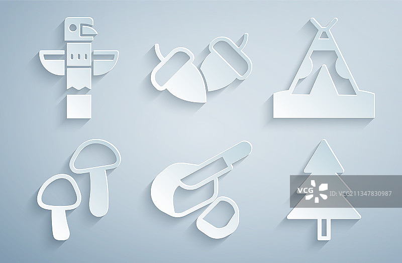 腌熏猪肉印第安圆锥形帐篷图片素材