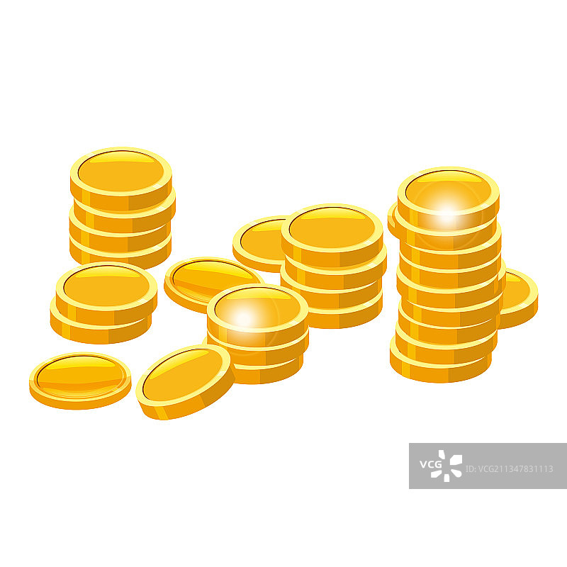 堆叠成堆的金币图标图片素材