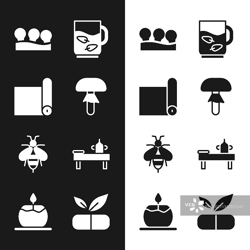 蘑菇健身垫真空罐杯子图片素材