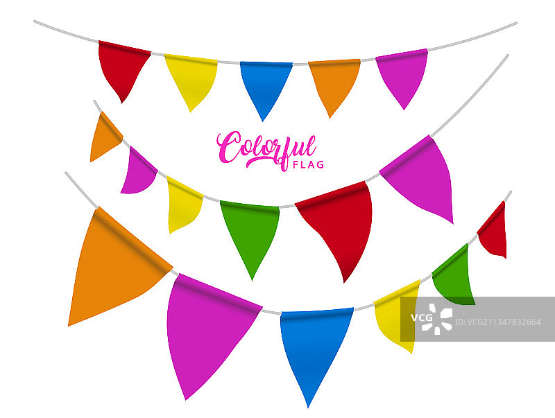 彩色旗帜元素设计图片素材
