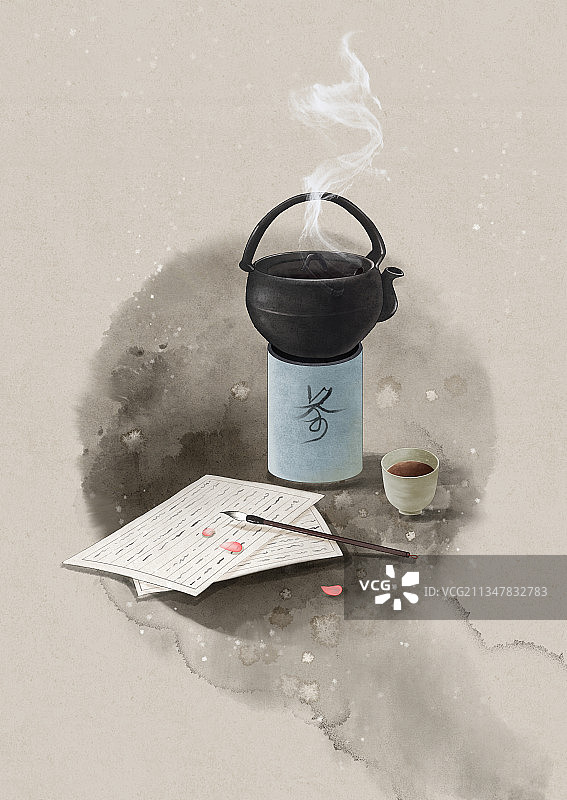 清水煮茶图片素材