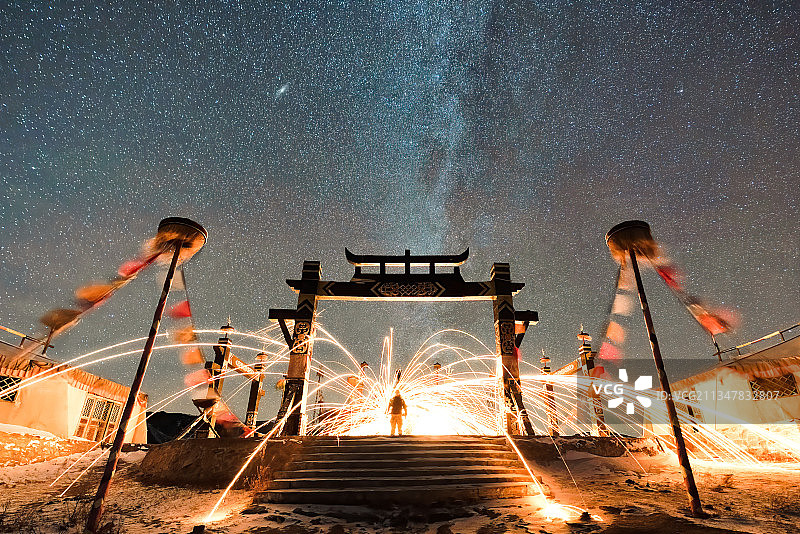 内蒙古星空图片素材