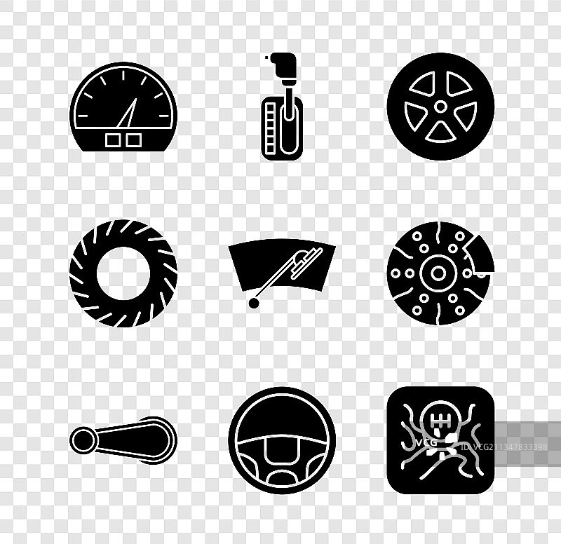 速度计、换挡杆、汽车车轮和车门素材图片素材