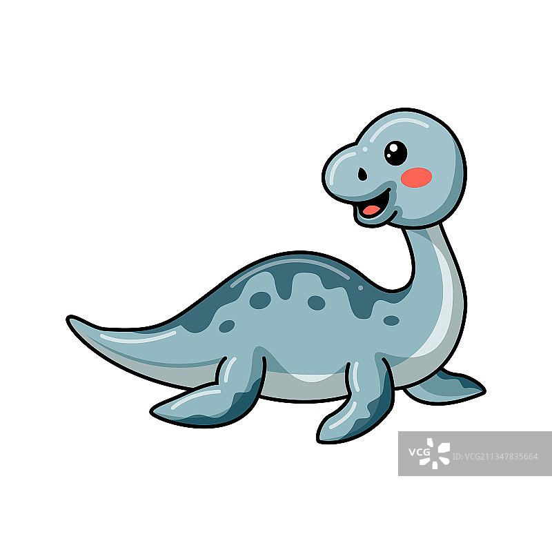 卡通可爱蛇颈龙图片素材