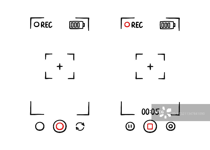 手绘取景器手机相机边框图片素材