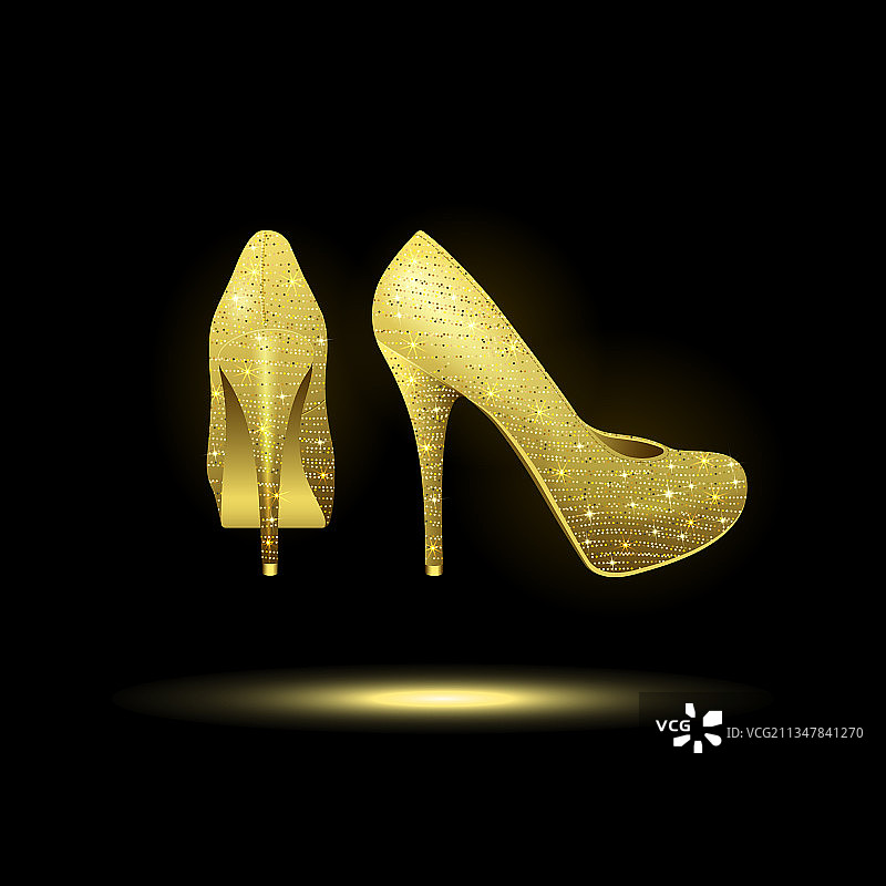 金色高跟鞋图片素材