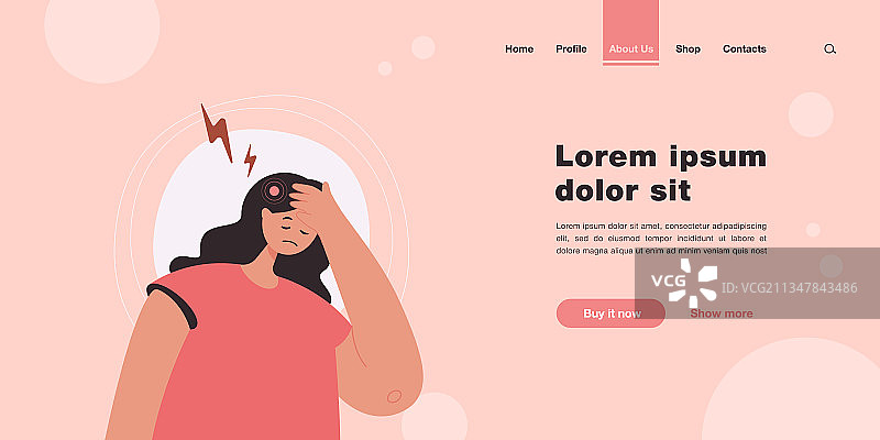 悲伤的女人头痛图片素材