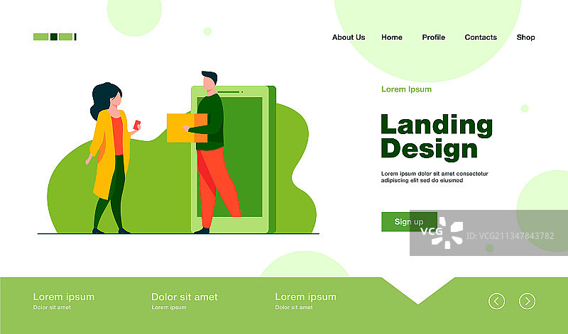 女人在线购买服装并收到订单图片素材