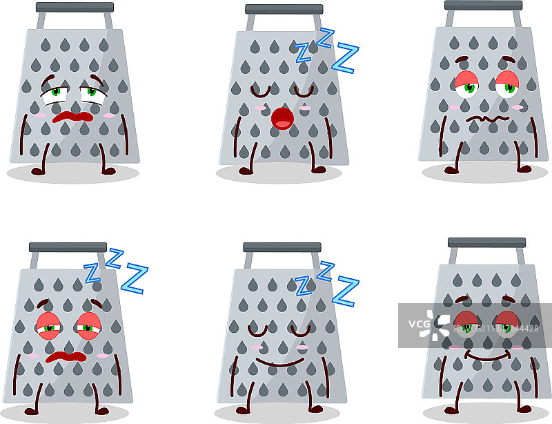 卡通人物磨碎的奶酪与瞌睡表情图片素材