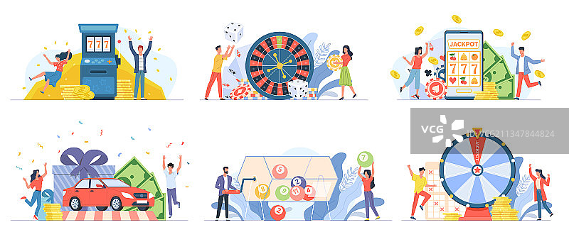 赌场玩家玩赌博游戏图片素材