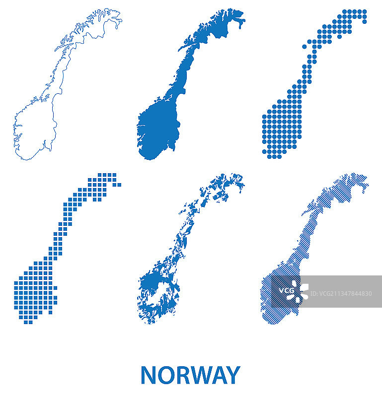 挪威王国地图 - 轮廓剪影图片素材