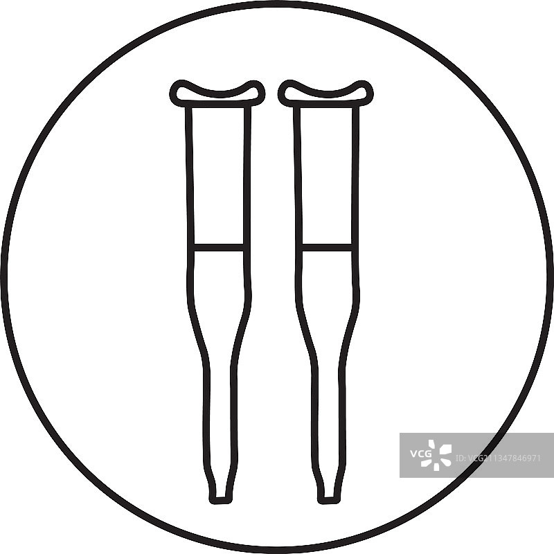 白色背景的拐杖图标标志图片素材