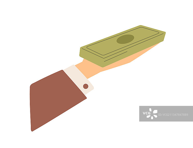 手持现金，给予或接受现金图片素材