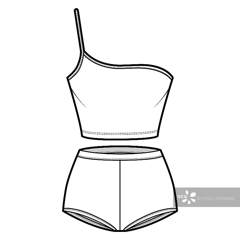 女士内衣套装：单肩吊带胸罩图片素材