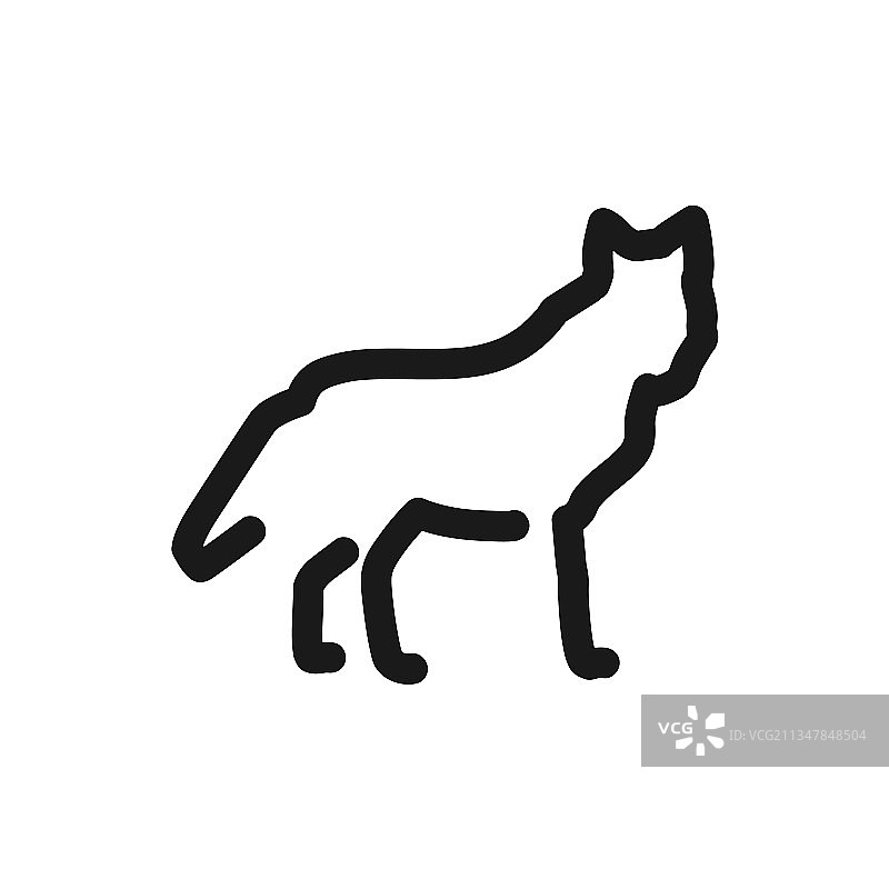 狼图标狼线条图标图片素材
