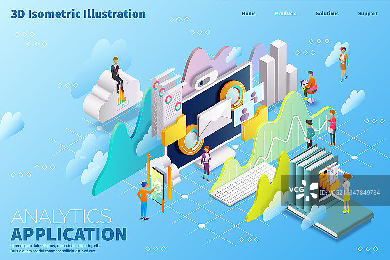 2.5D云计算图片素材