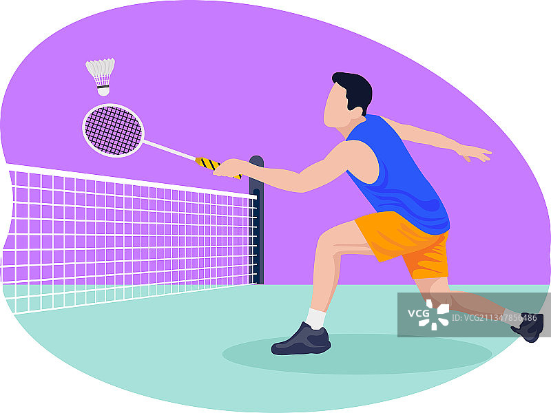 男性羽毛球运动员图片素材