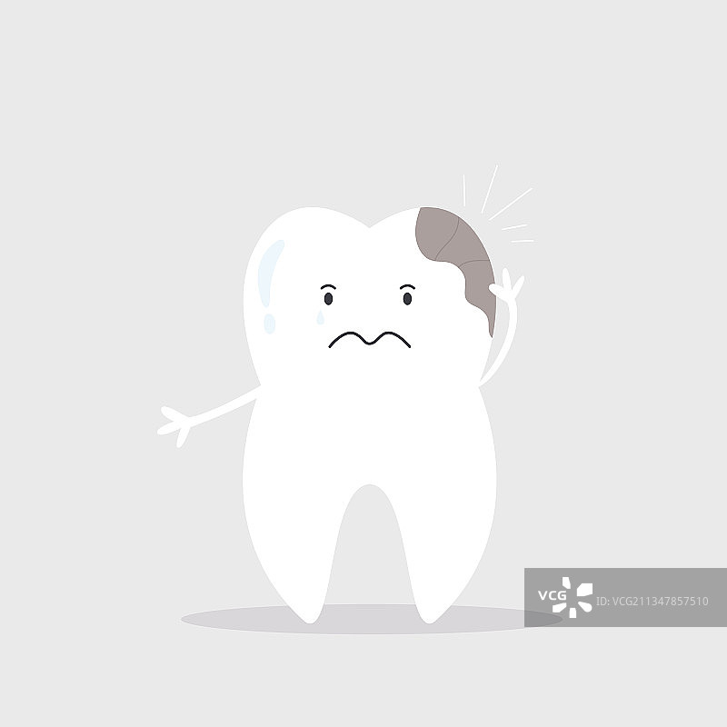 带有棕色龋齿的牙齿图片素材