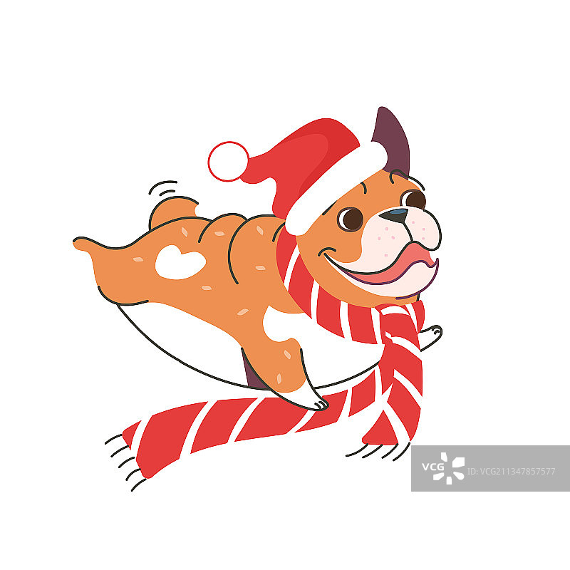 有趣的圣诞法斗图片素材