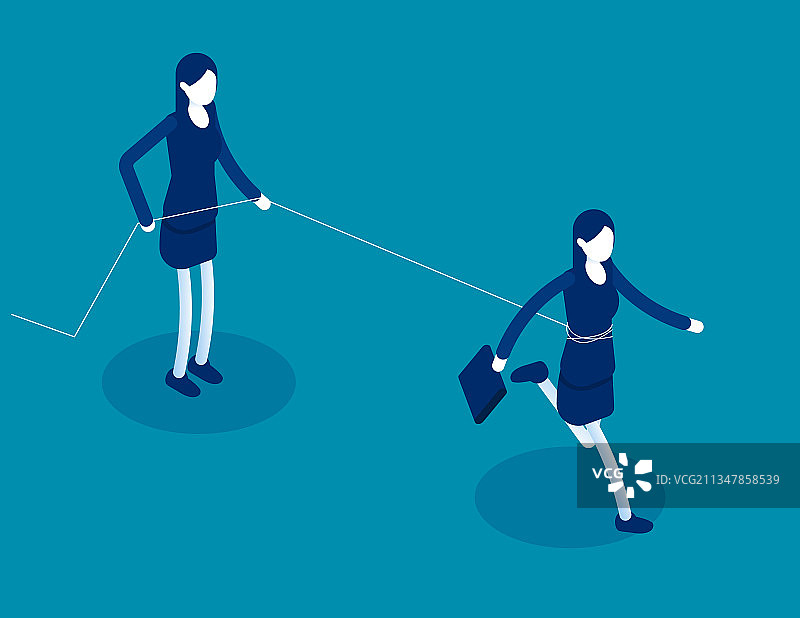 老板试图摆脱控制的员工图片素材