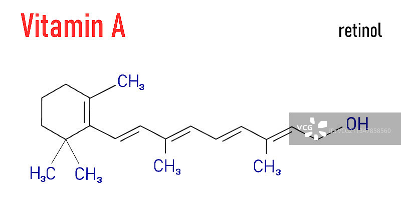 视黄醇维生素A分子骨骼式图片素材