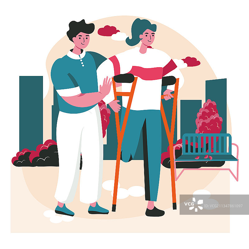 残疾人生活场景概念图片素材