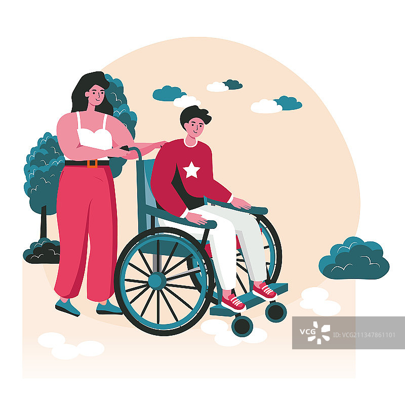 残疾人生活场景概念图片素材