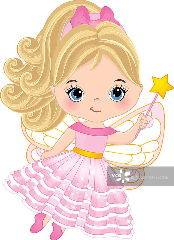 手持魔杖的可爱小仙女图片素材